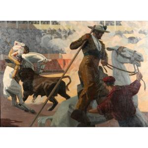 Pierre Ladureau (1882–1974) The Picadors: Bullfight 160 X 225