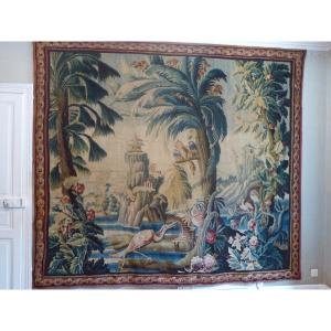 Tapestry "verdure Aux Palmiers" Manufacture Royale Aubusson XVIIIth Century