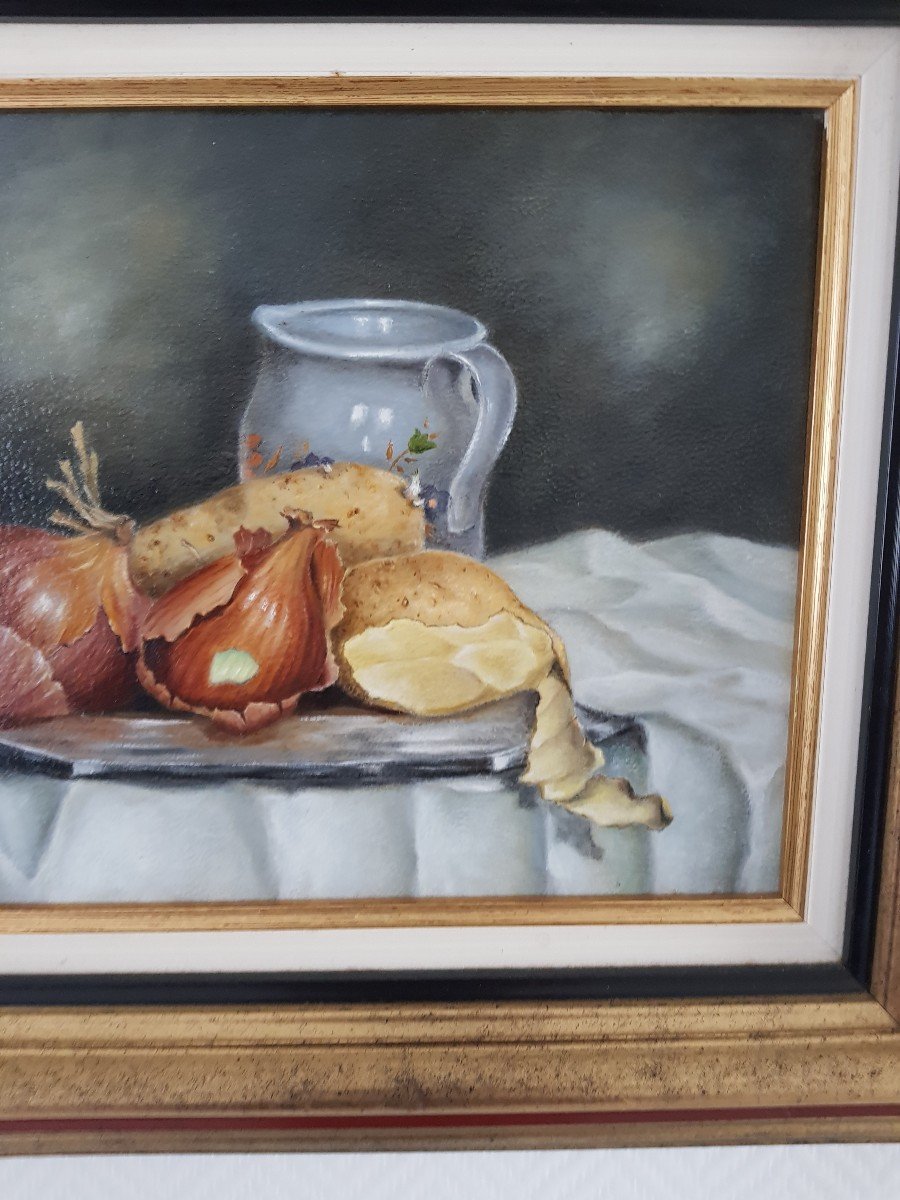 Nature Morte Aux Oignons Et Pommes De Terre Par J Seguin -photo-2