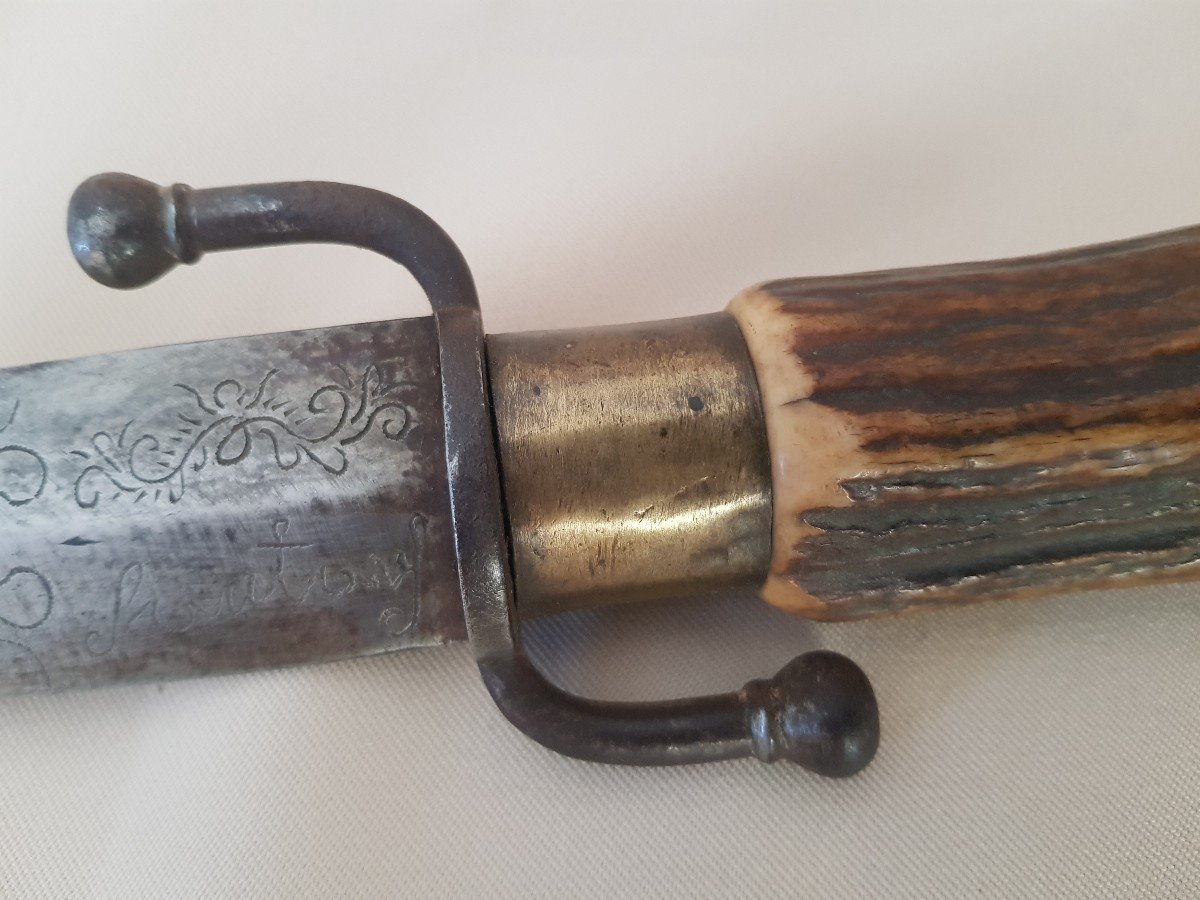 Dague De Chasse 19 E Manche En Bois De Cerf-photo-6