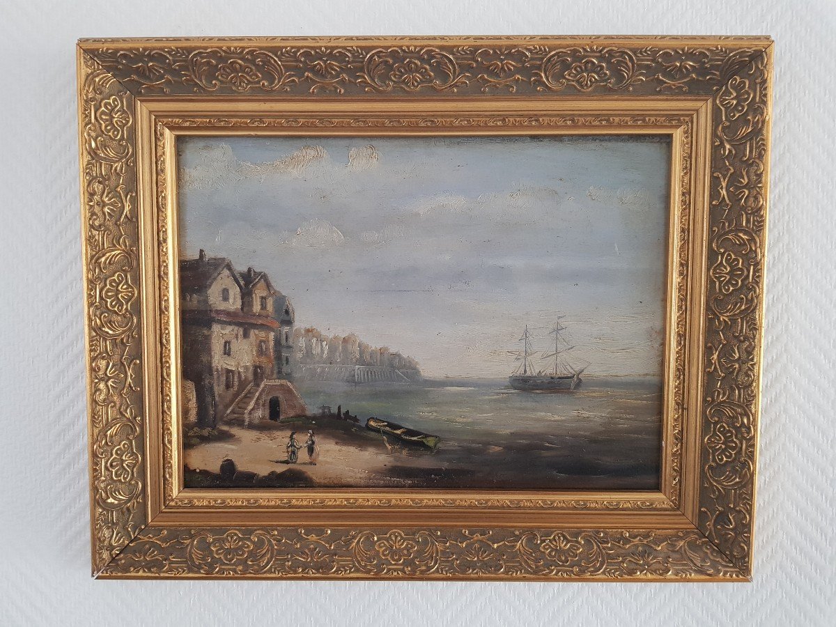 Animated Port Scene French School Early 20th Century 
