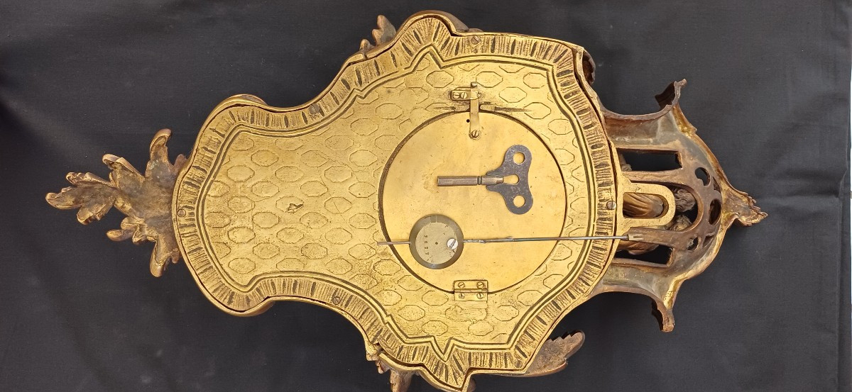 Large Louis XV Wall Clock With Bronze Cherubs, Late 19th Century-photo-1