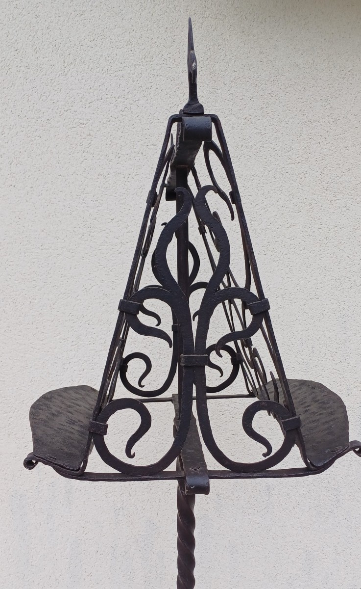 Large Neo-gothic Wrought Iron Lectern, Late 19th/early 20th Century-photo-2
