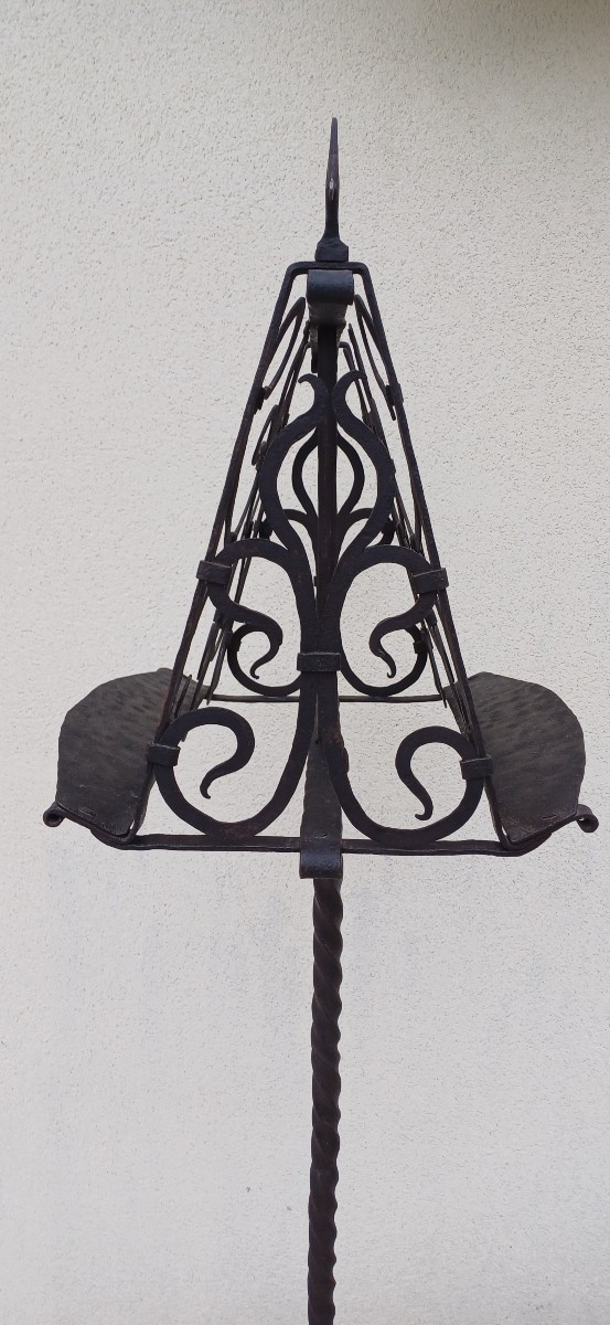 Large Neo-gothic Wrought Iron Lectern, Late 19th/early 20th Century-photo-4