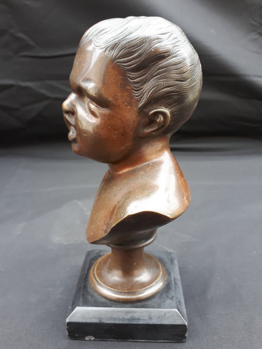 Enfant Pleurant Bronze  en buste 19 Eme -photo-2