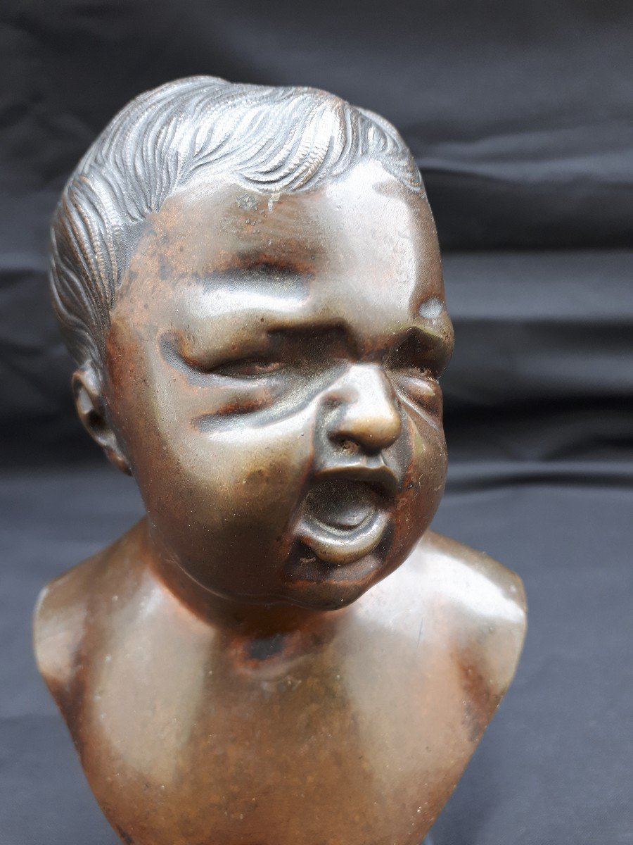 Enfant Pleurant Bronze  en buste 19 Eme -photo-4