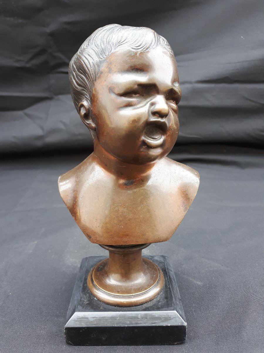 Enfant Pleurant Bronze  en buste 19 Eme -photo-1