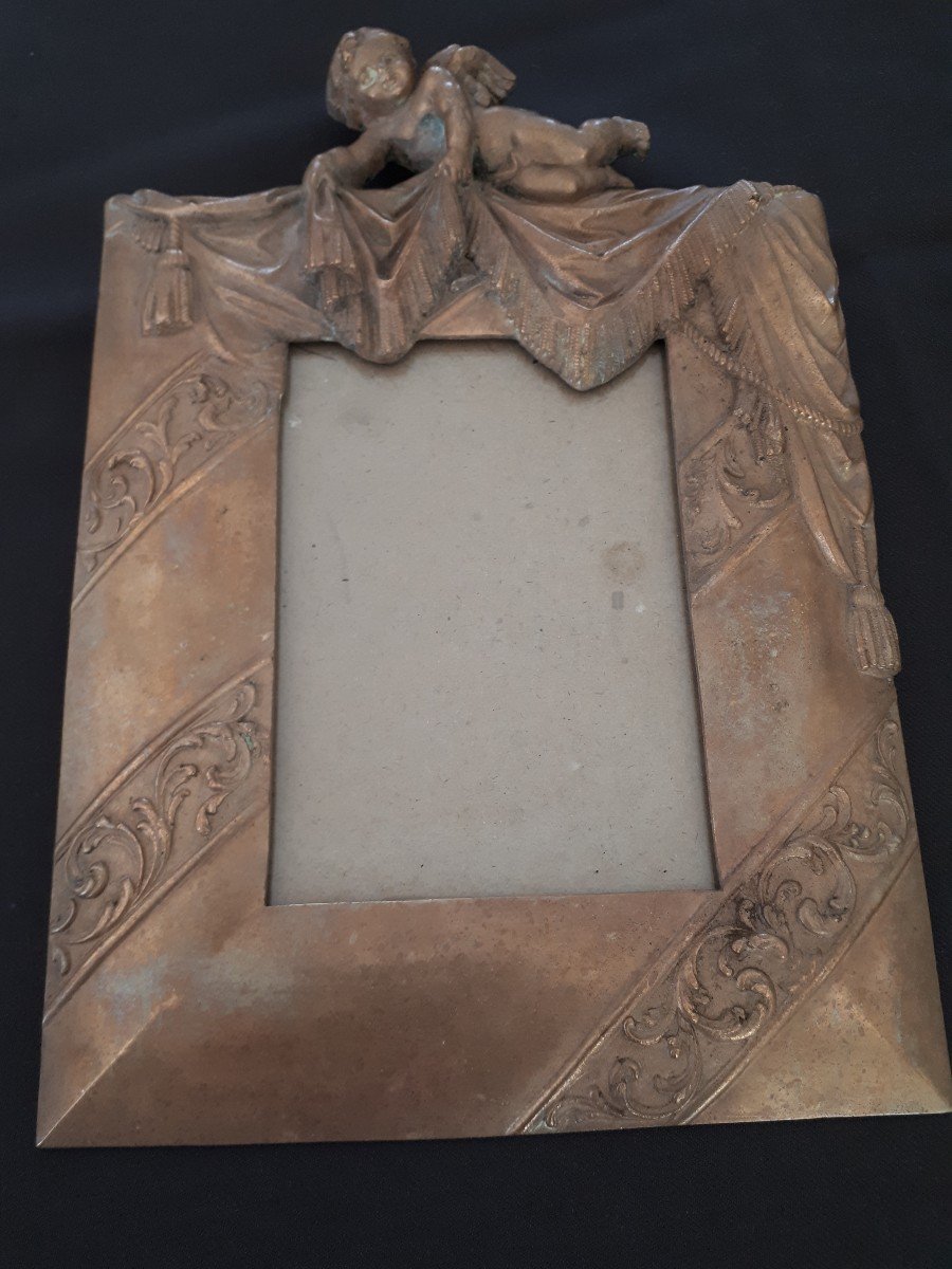 Paire De Cadres / Porte Photos En Bronze à Motifs d'Angelots-photo-4