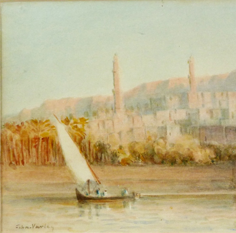 Jonh Varley (1850-1933) Fishing Boats On The Nile-photo-3