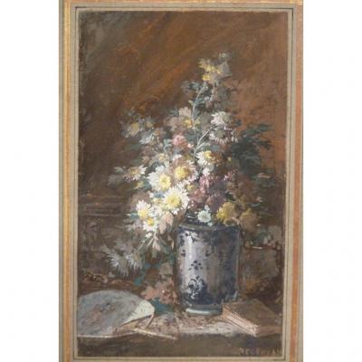 Still Life With Flowers In Vase, Henri Paul Regereau (1862)