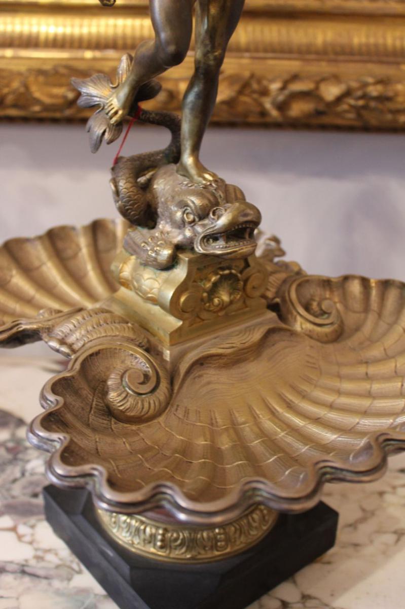 Bronze Cup On Marble Base, Time XIX.-photo-2