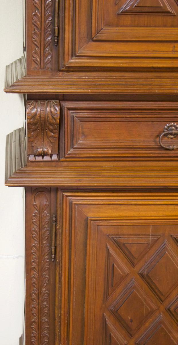 Buffet 4 Shutters Walnut Style Louis XIII.-photo-1