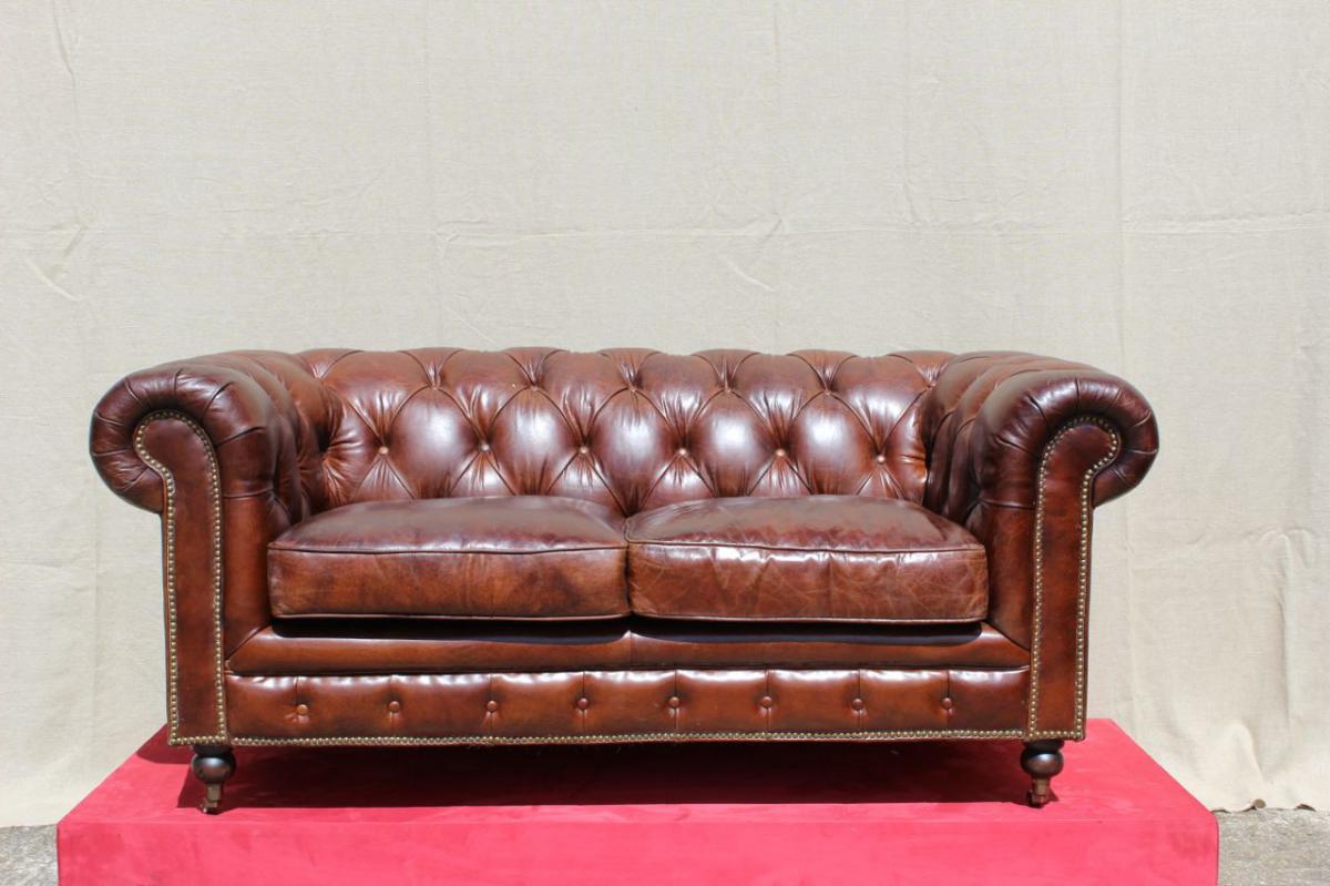 Chesterfield Sofa In Leather.