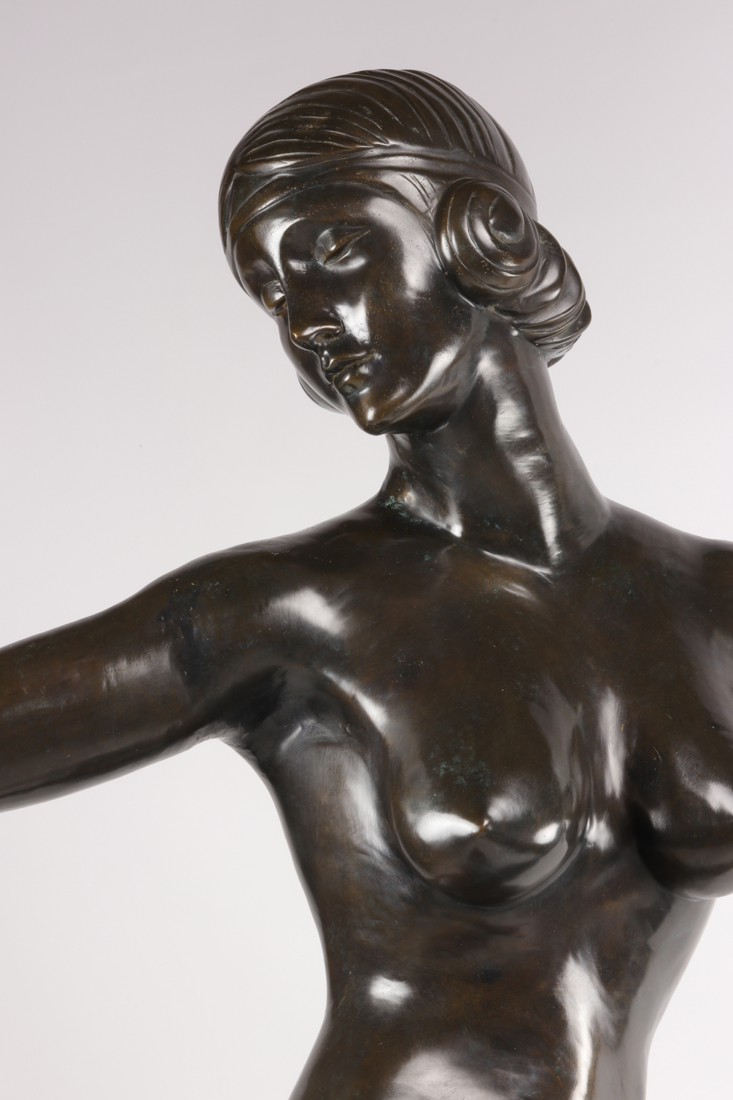 Lampe En Bronze De Style Art Deco.-photo-4