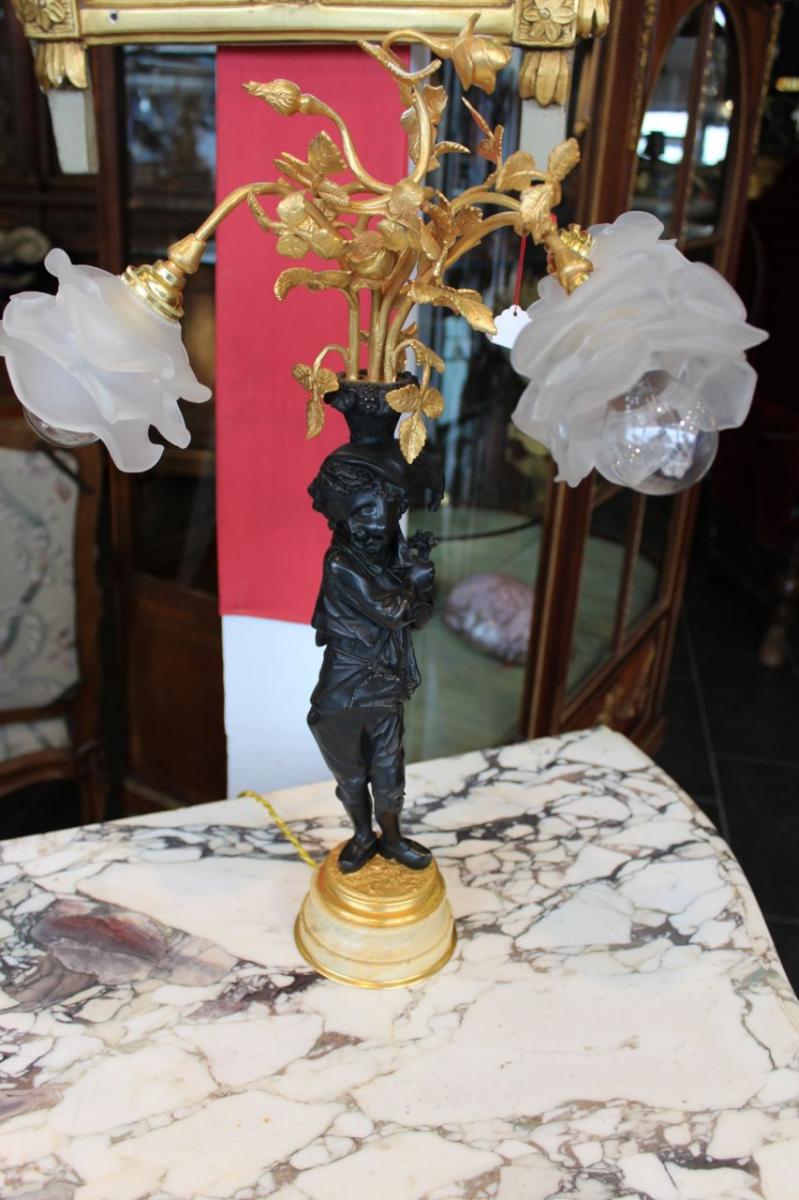 Paire De Lampes En Bronzes, époque XIX.-photo-2