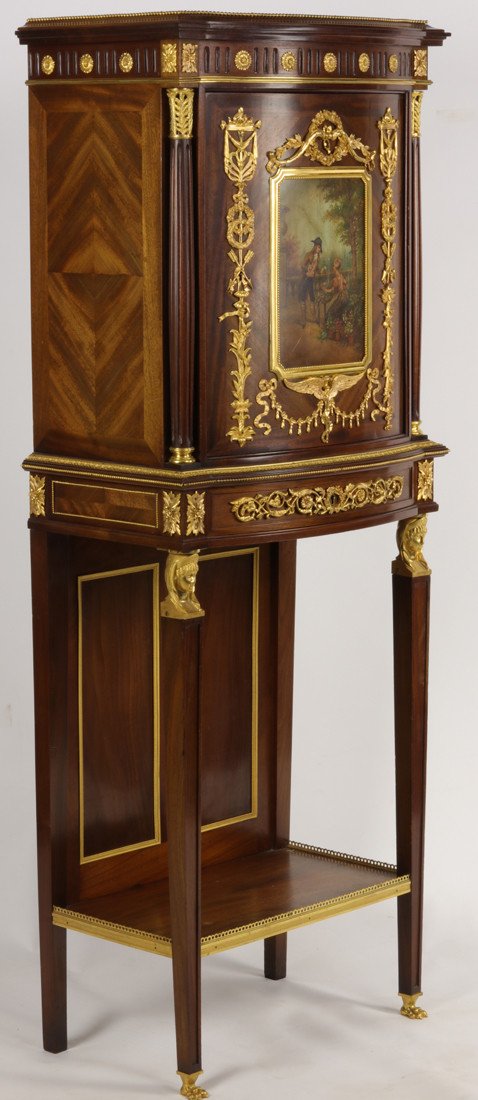 Cabinet In Martin Varnish And Gilt Bronze, XIX.-photo-2