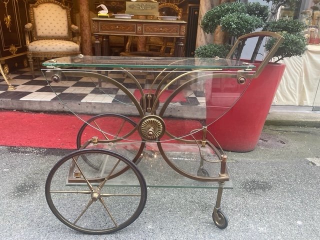 Chariot Bar Maison Jansen - Rolling Bar Cart 1970-photo-2