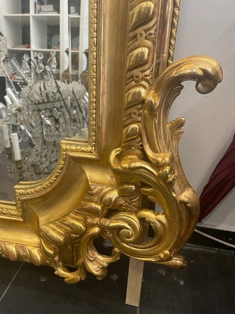 French Louis XV Gilt Wood Mirror XIXth-photo-4