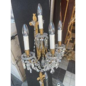 French Louis XVI  Baccarat Sconces F. Barbedienne 
