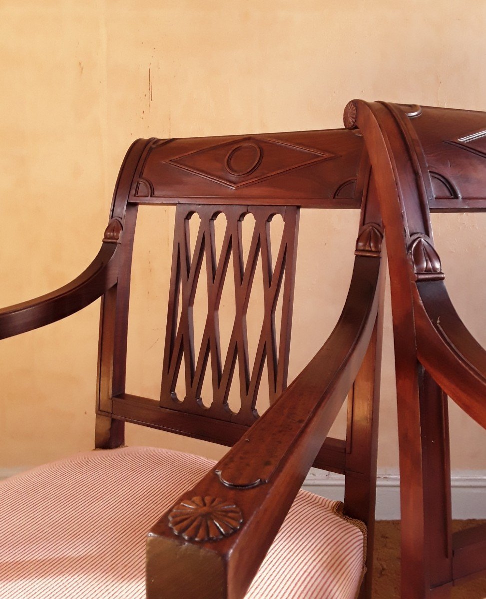 Pair Of Directoire Period Armchairs.-photo-2