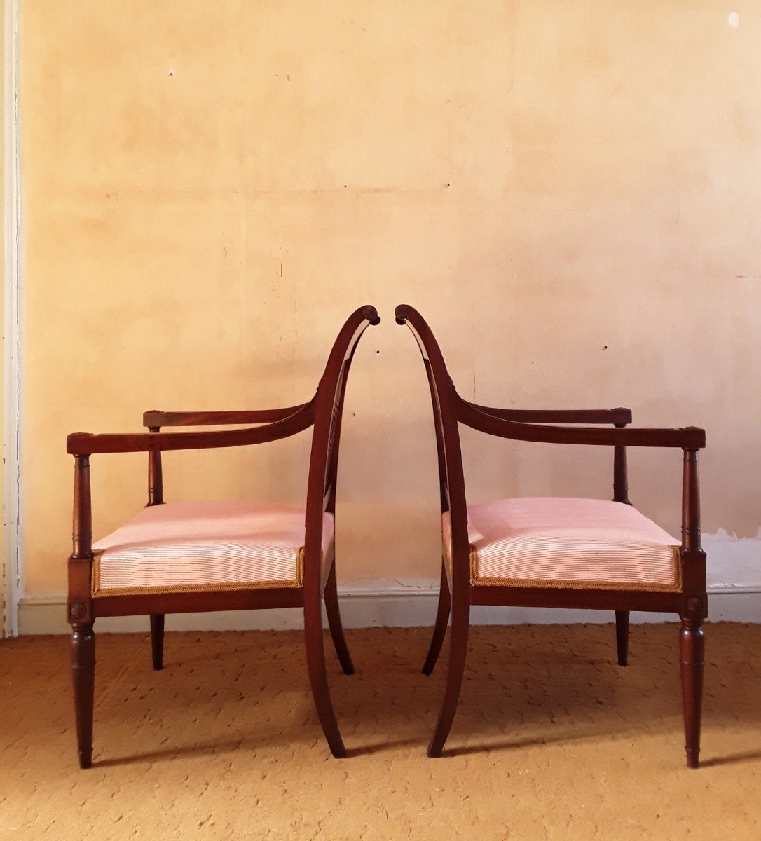 Pair Of Directoire Period Armchairs.-photo-6