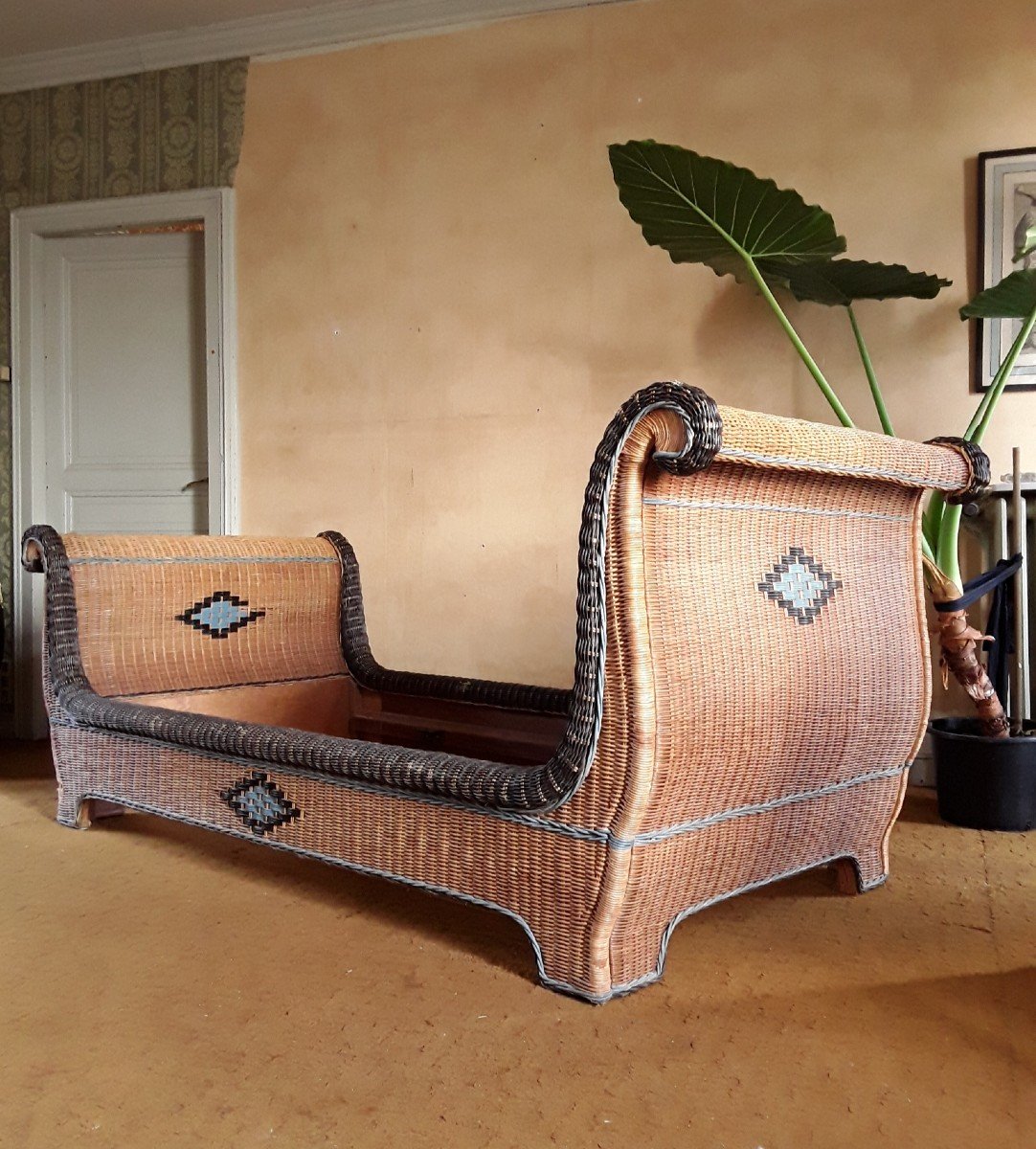 Rattan Bench.