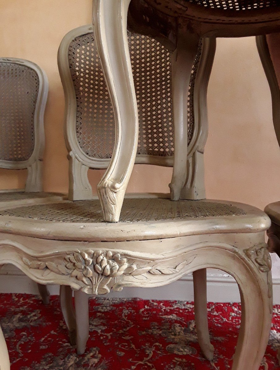 Suite De Six Chaises de Nogaret.Epoque Louis XV. -photo-3