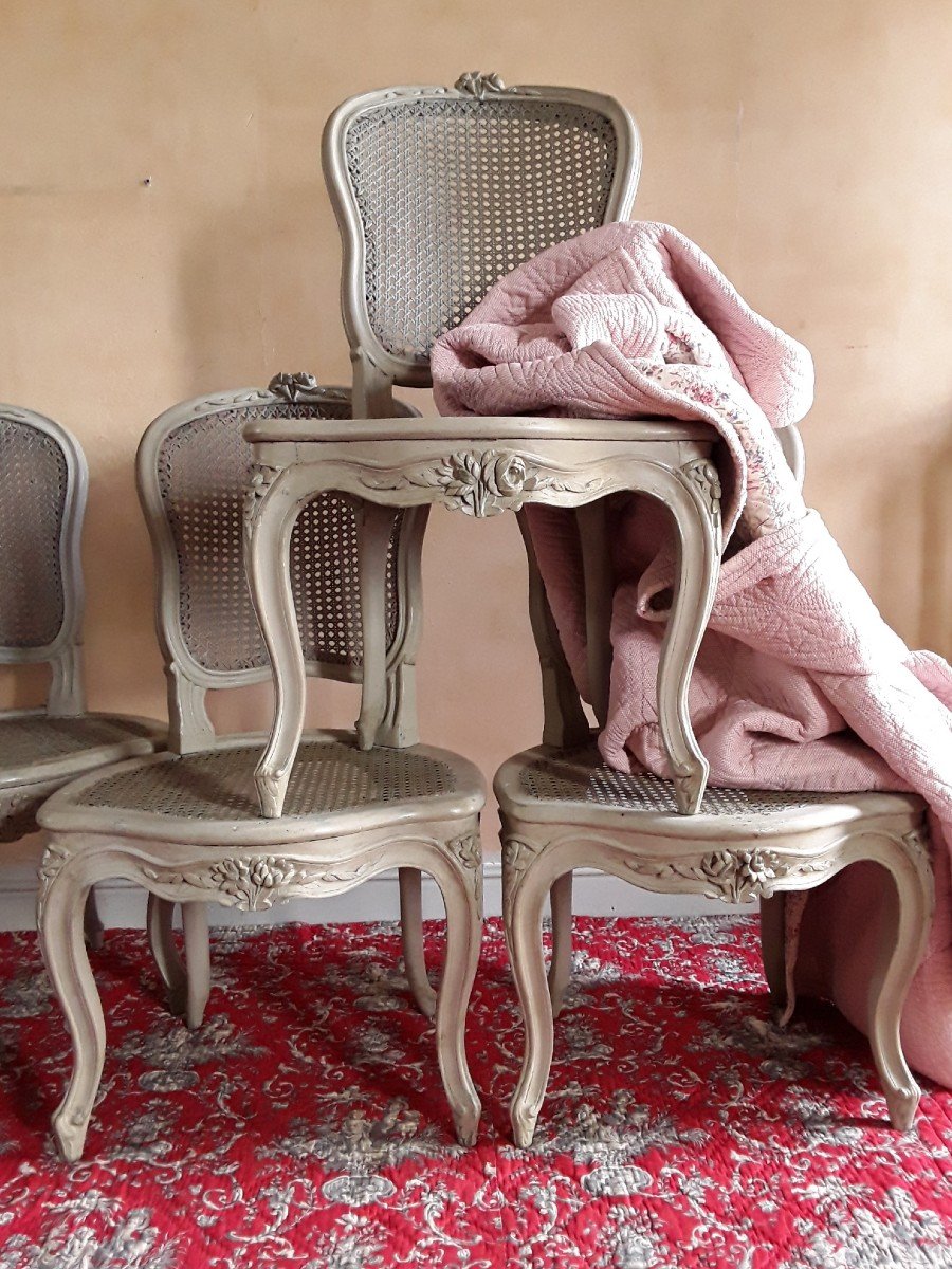 Suite De Six Chaises de Nogaret.Epoque Louis XV. -photo-1