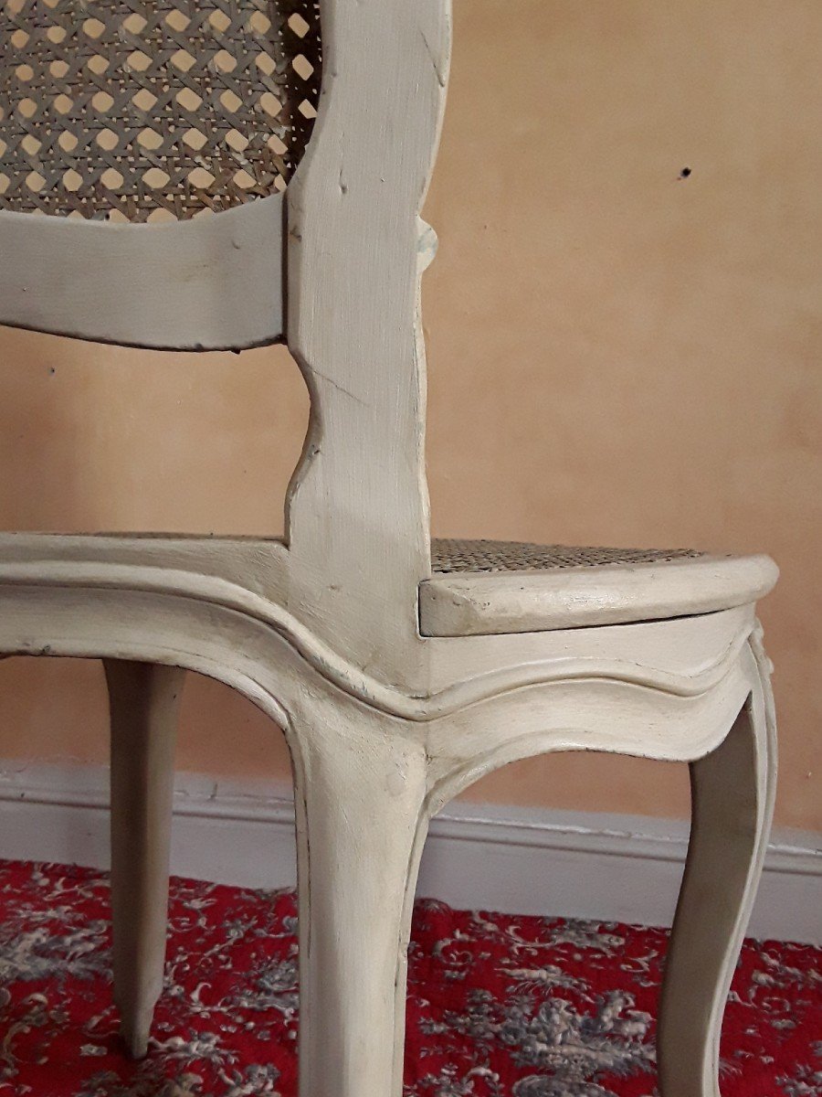 Suite De Six Chaises de Nogaret.Epoque Louis XV. -photo-8