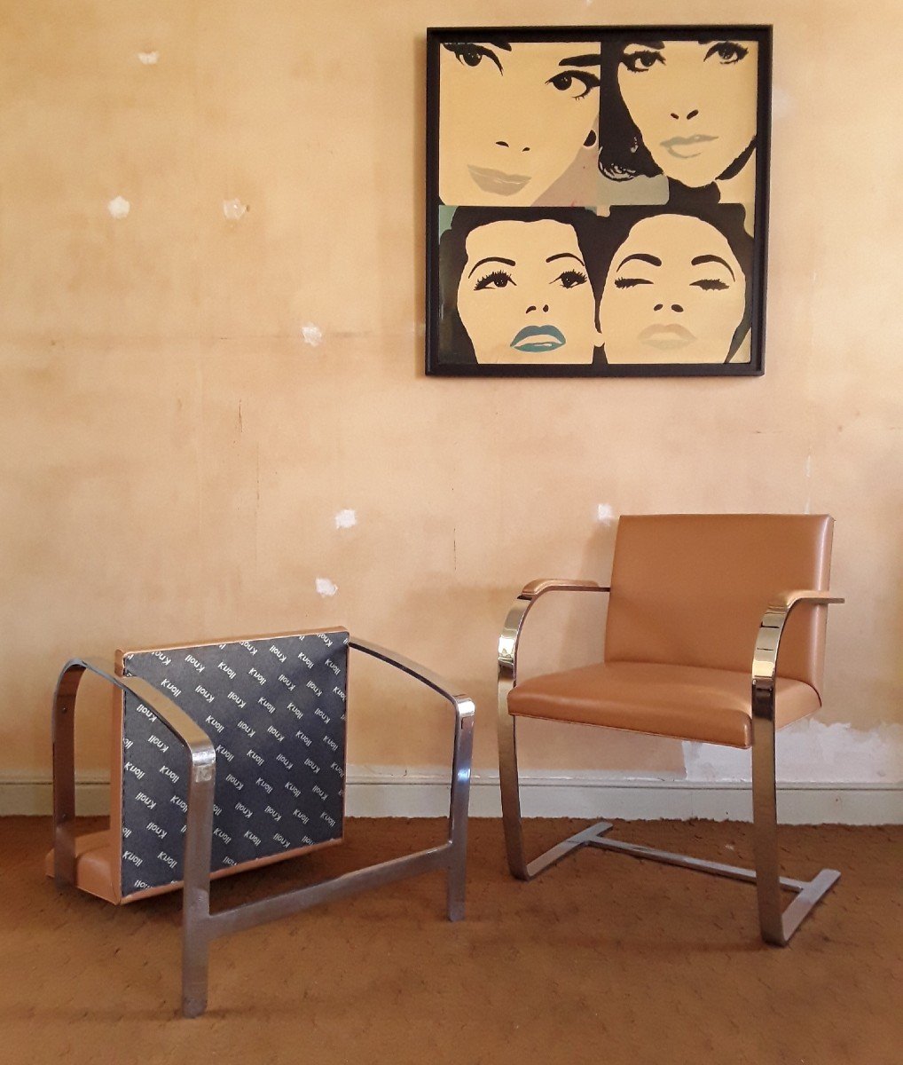 Pair Of Armchairs By Mies Van Der Rohe.-photo-2