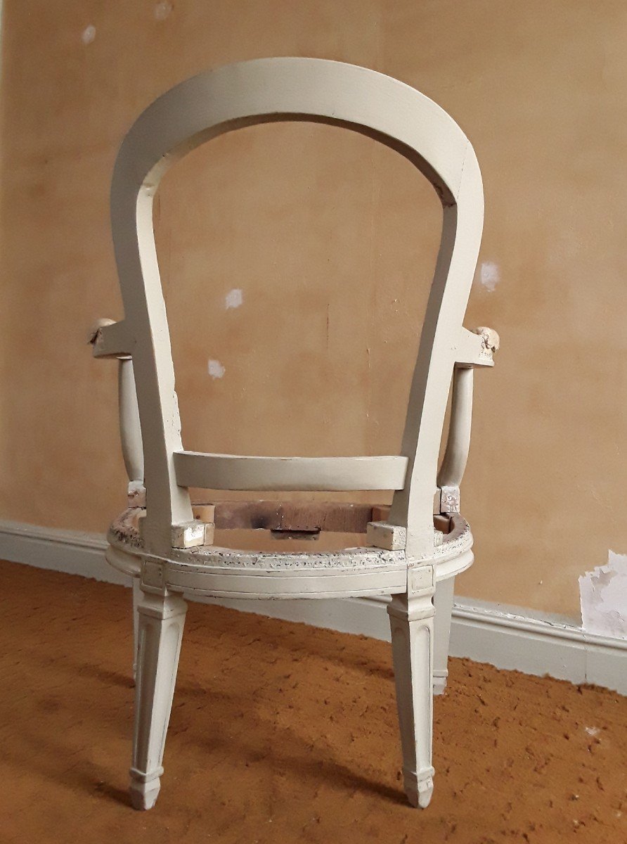 Armchair From The Louis XVI Period. Attributed To Pn .pillot.-photo-2