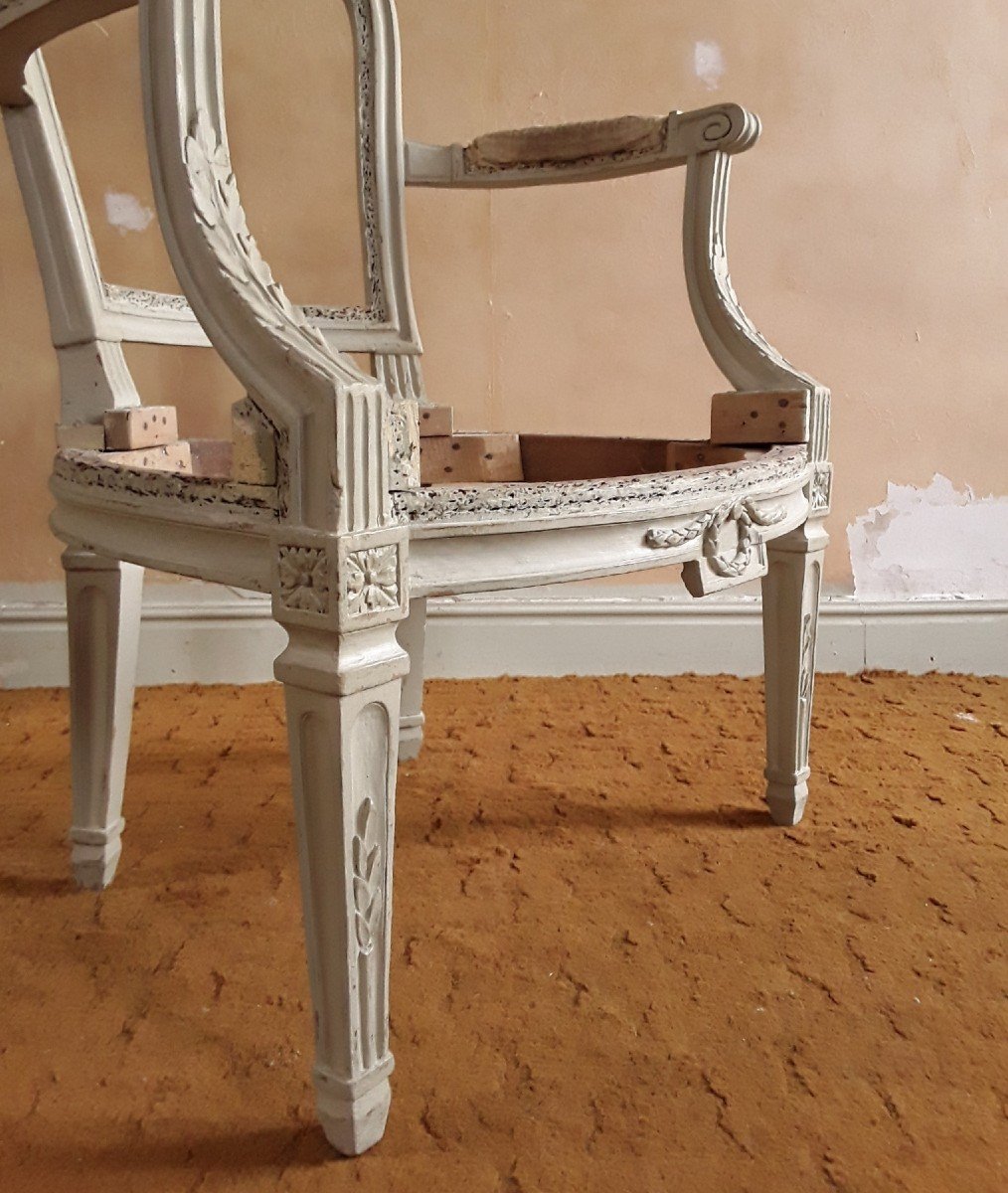 Armchair From The Louis XVI Period. Attributed To Pn .pillot.-photo-6