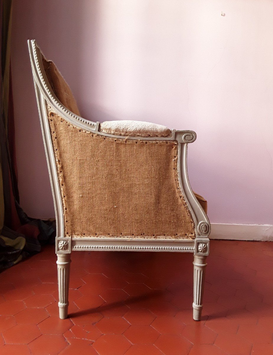 Marquise Louis XVI En Bois Laqué. -photo-3