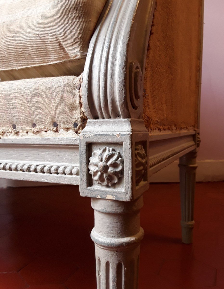 Marquise Louis XVI En Bois Laqué. -photo-3