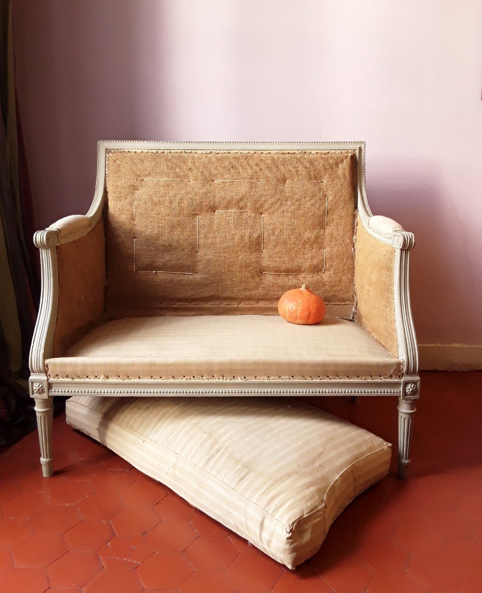 Marquise Louis XVI En Bois Laqué. -photo-4