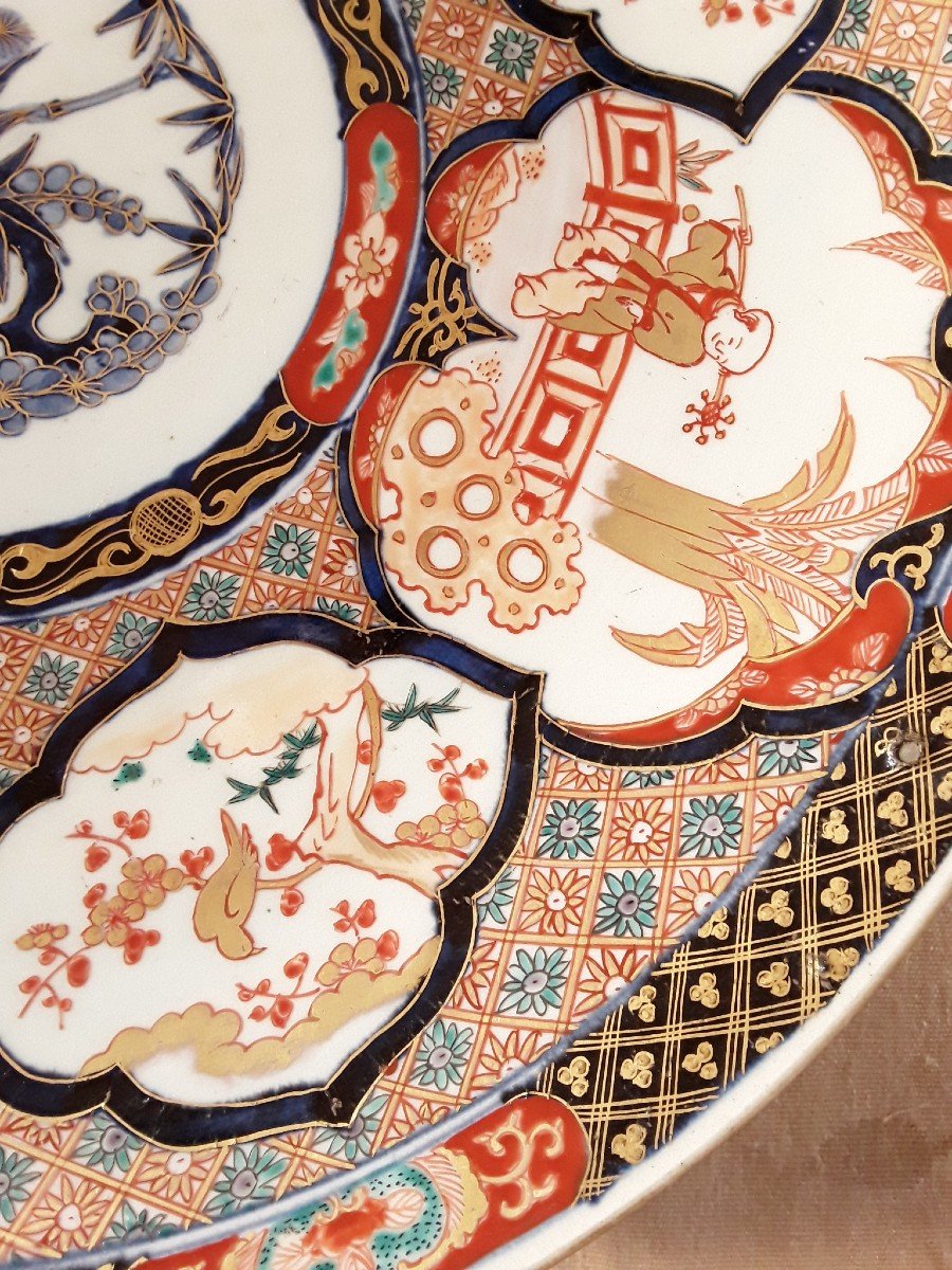 Grand Plat En Porcelaine d'Imari. -photo-4