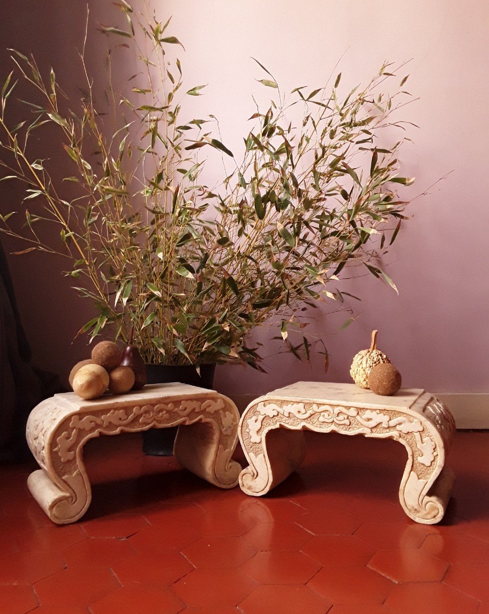 Pair Of Marble Pedestals.-photo-3