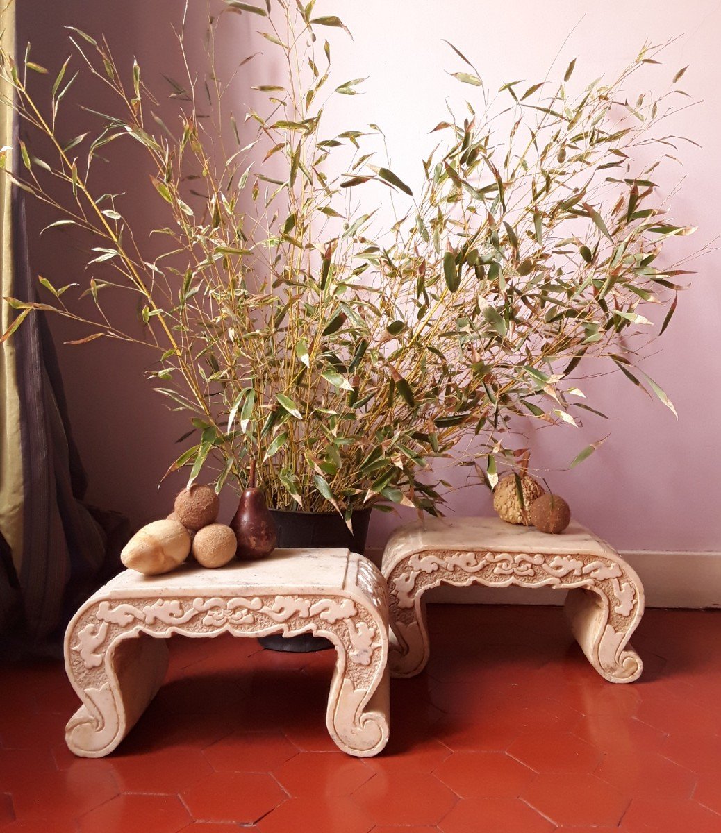 Pair Of Marble Pedestals.