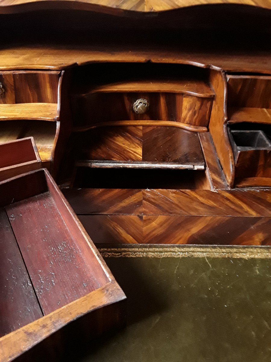 Slope Desk In Marquetry Stamped Galet. To Be Restored.-photo-5
