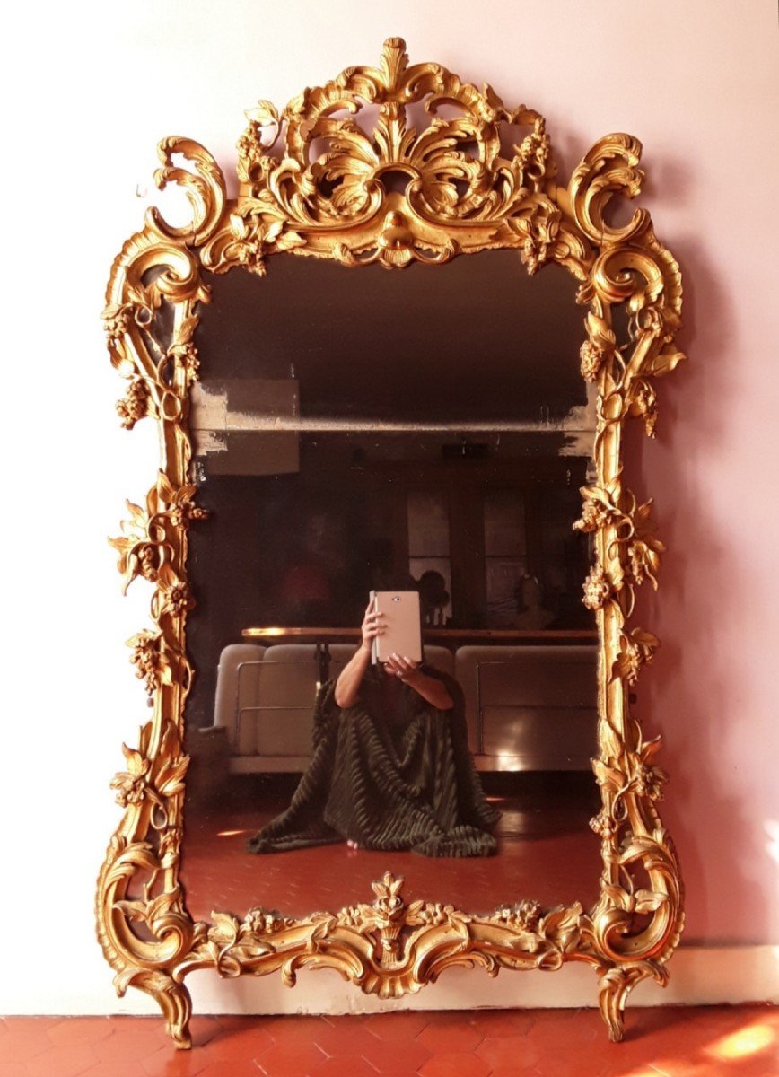 Large Provençal Mirror From The Louis XV Period.-photo-3
