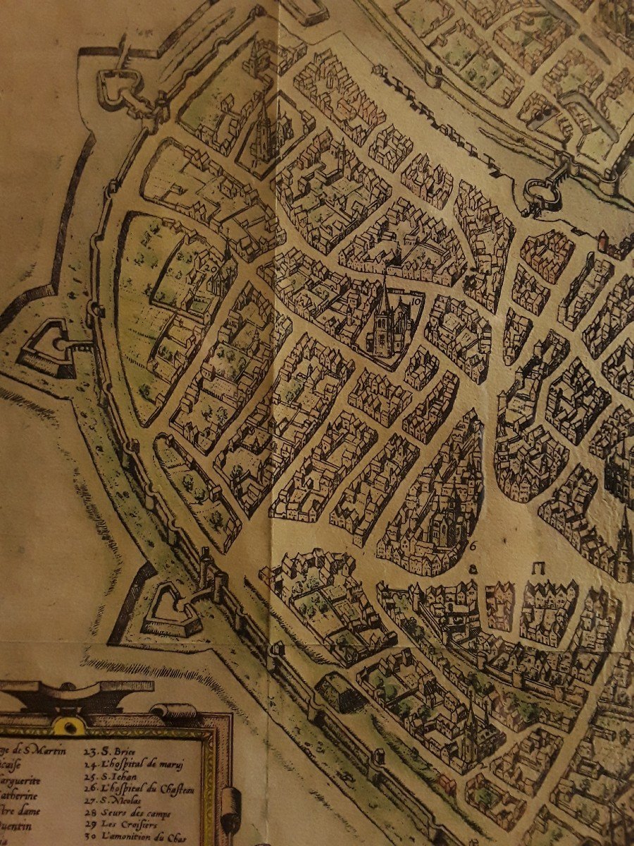 Plan De Tournai. 1588. Brown Et Hogenberg.-photo-2