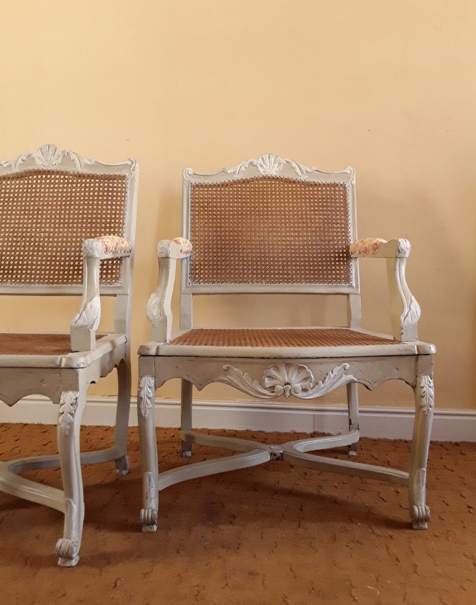 Paire De Large Fauteuils. Style Régence. -photo-3