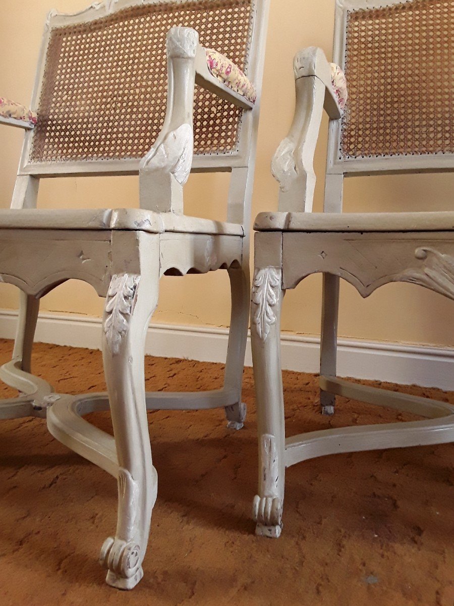 Paire De Large Fauteuils. Style Régence. -photo-4