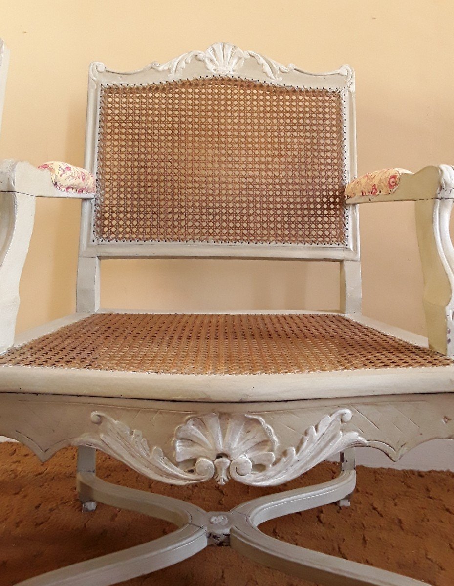 Paire De Large Fauteuils. Style Régence. -photo-5
