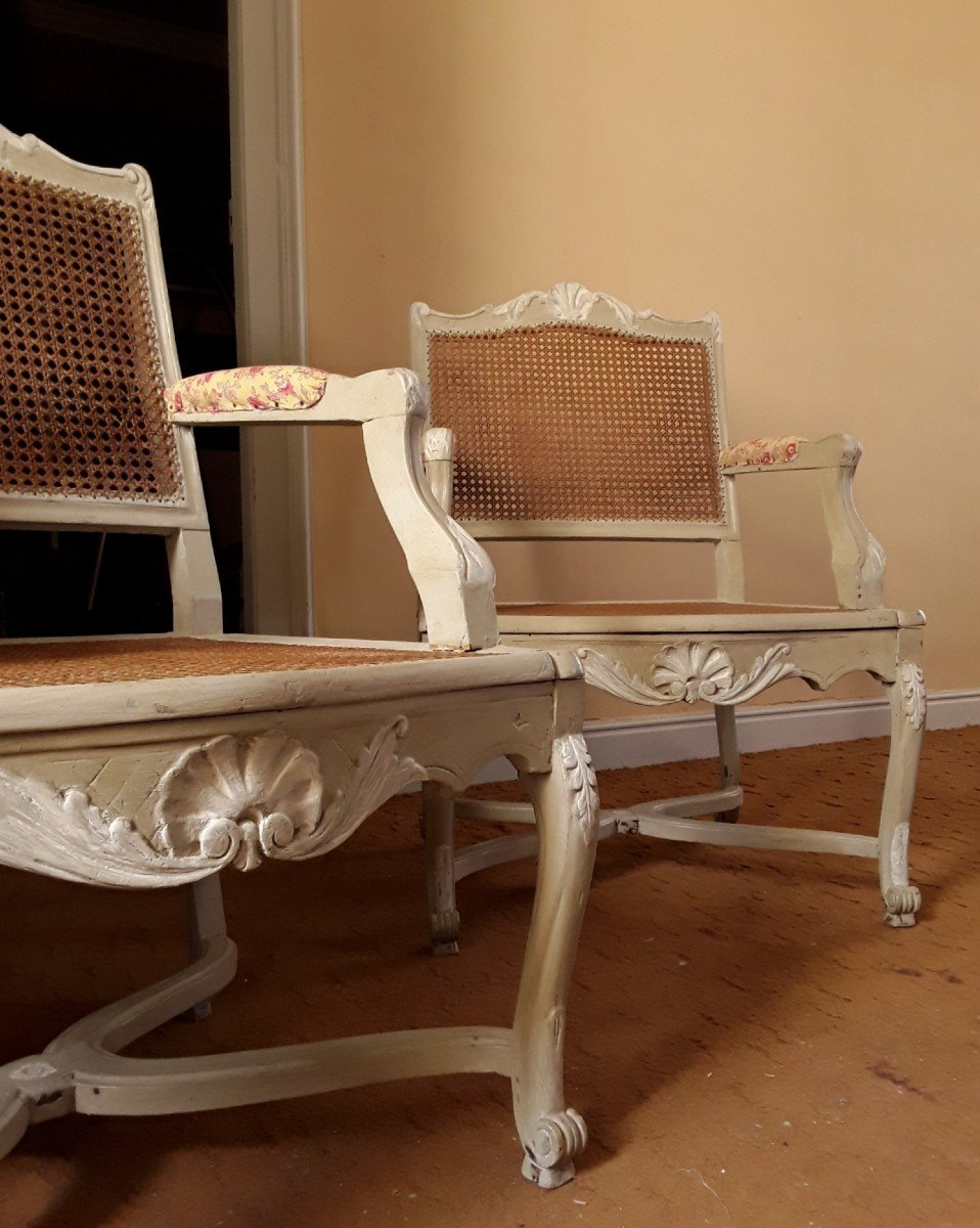 Paire De Large Fauteuils. Style Régence. -photo-2