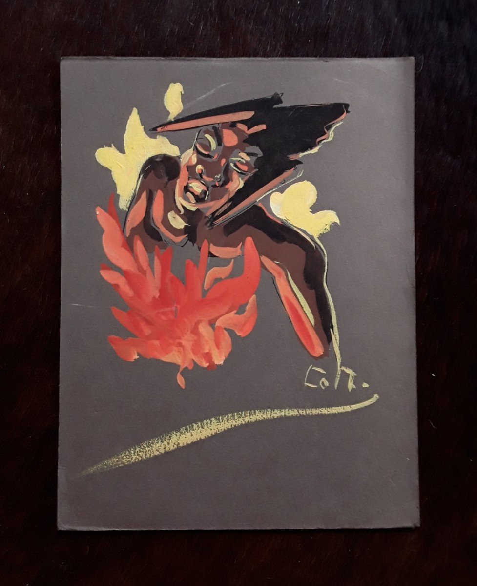 Série De Douze Gouaches Par Charles Combes. -photo-3