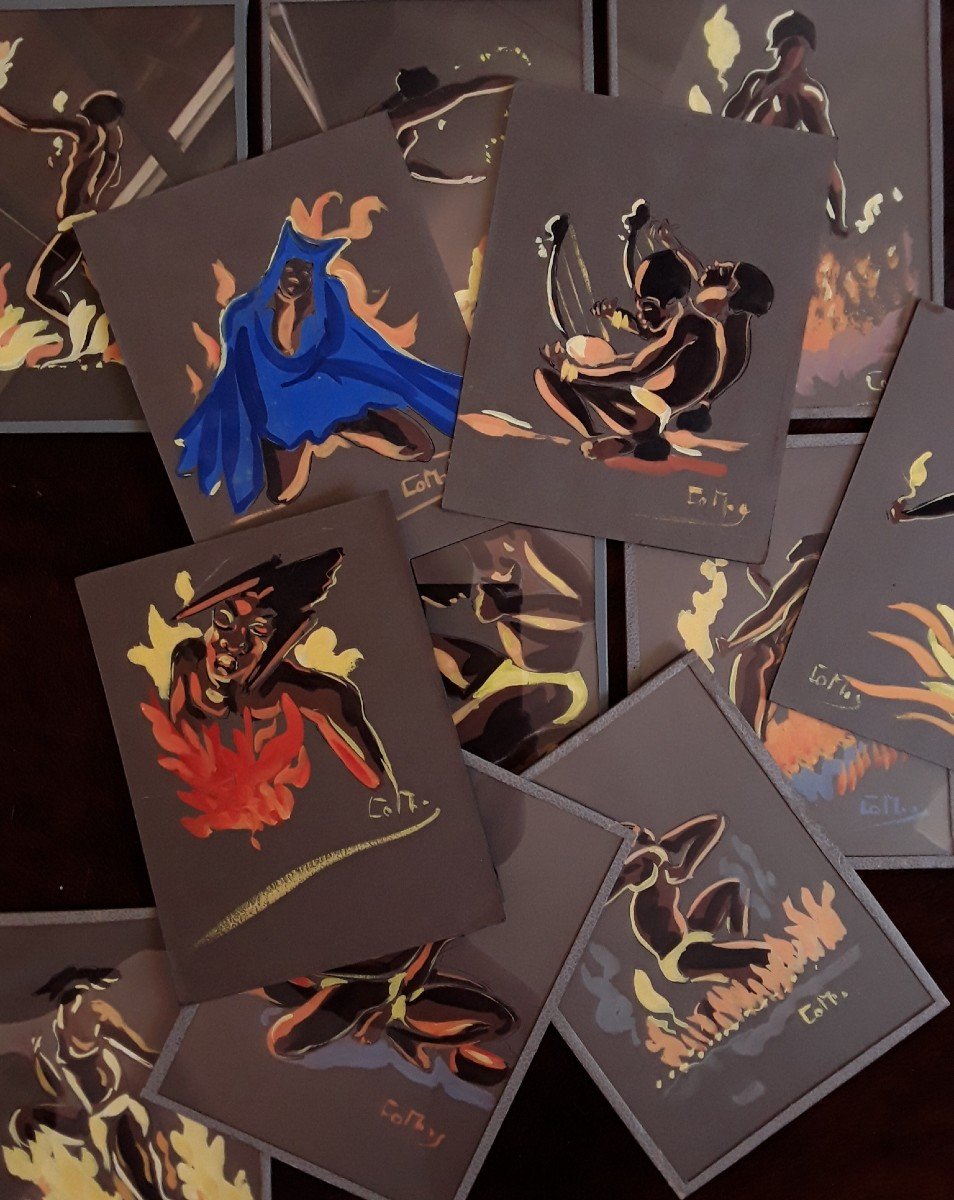 Série De Douze Gouaches Par Charles Combes. -photo-8