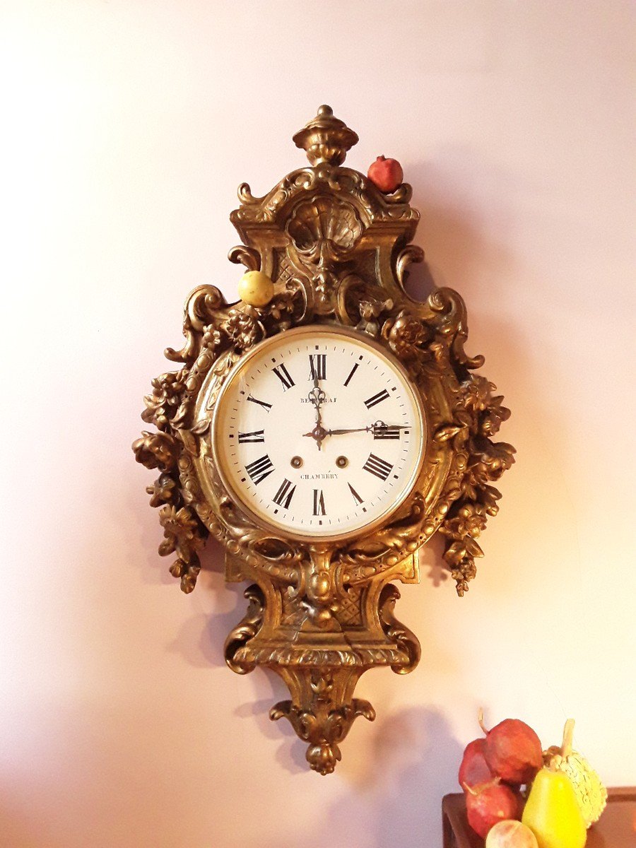 Grand Cartel d'Applique En Bois Doré. ( H 92 Cm ).