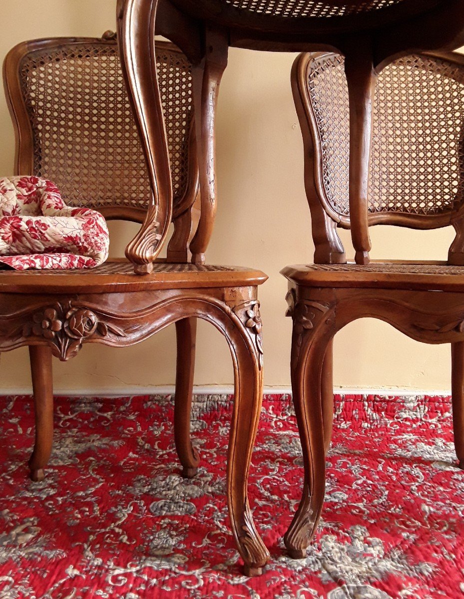 Three Chairs Attributed To Nogaret.-photo-6