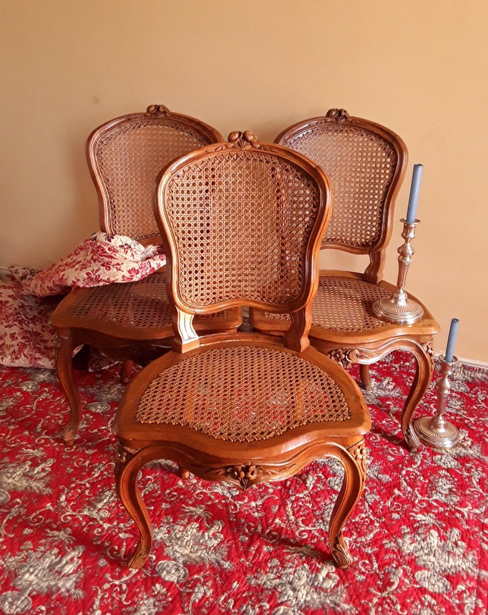 Three Chairs Attributed To Nogaret.-photo-8
